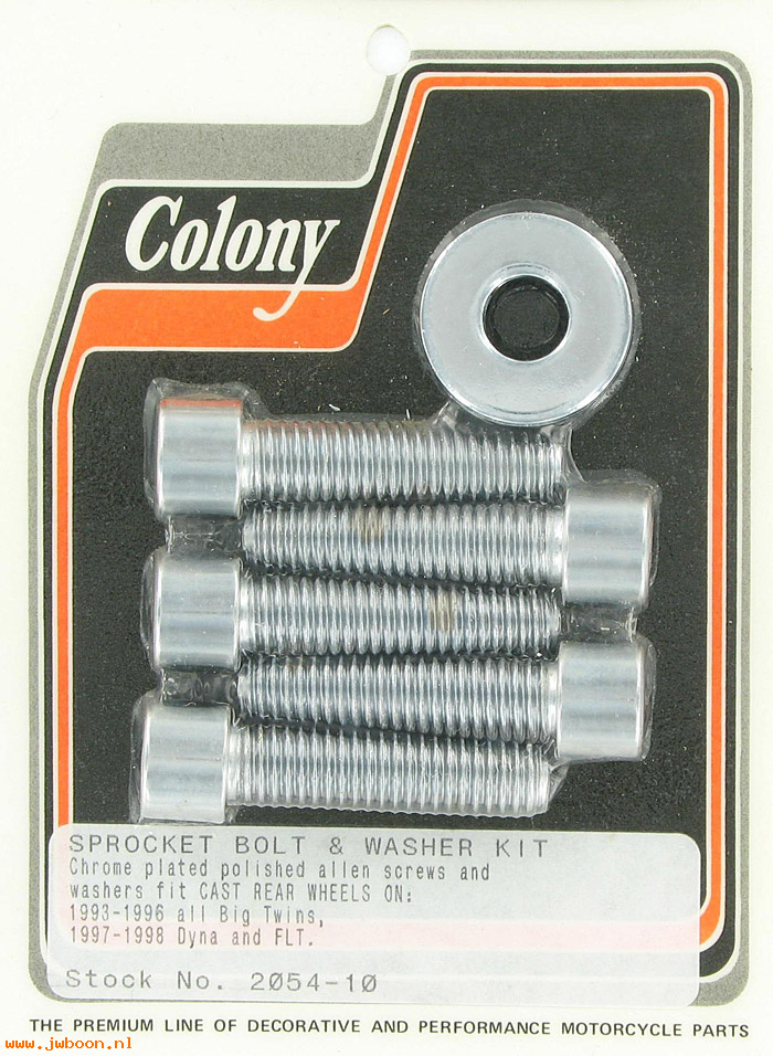 C 2054-10 (    3730A / 3899): Rear sprocket bolt&washer kit, 7/16"-14 x 1 3/4" Allen- BT 93-98