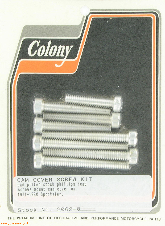 C 2062-8 (): Cam cover screw kit, Phillips head - Ironhead XL '71-'80,in stock