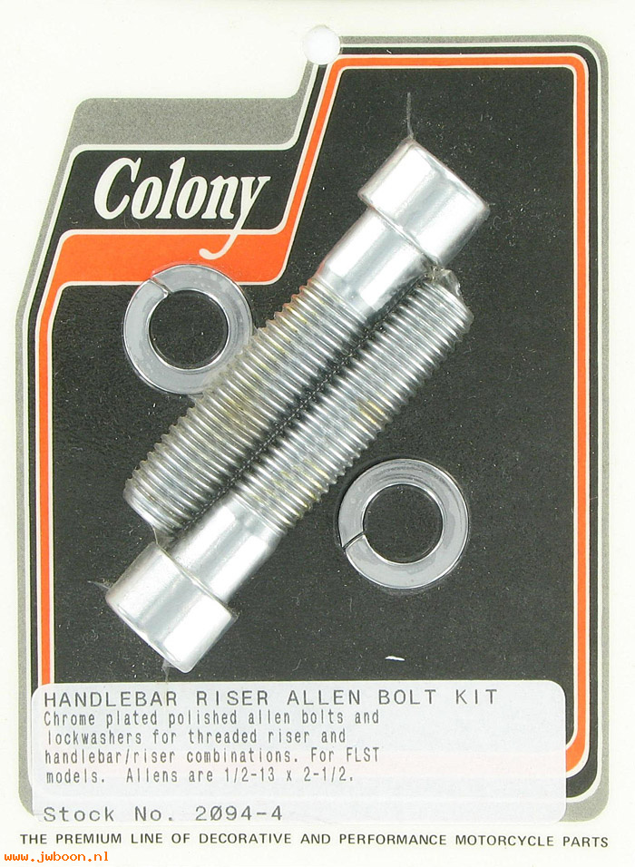 C 2094-4 (    3450): Handlebar riser bolts, 1/2"-13 x 2 1/2"  polished Allen - FLST