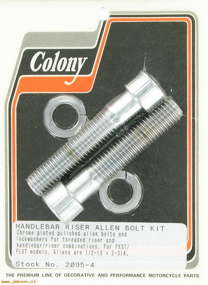 C 2095-4 (    3471): Handlebar riser bolts, 1/2"-13 x 2 3/4"  polished Allen - FLST