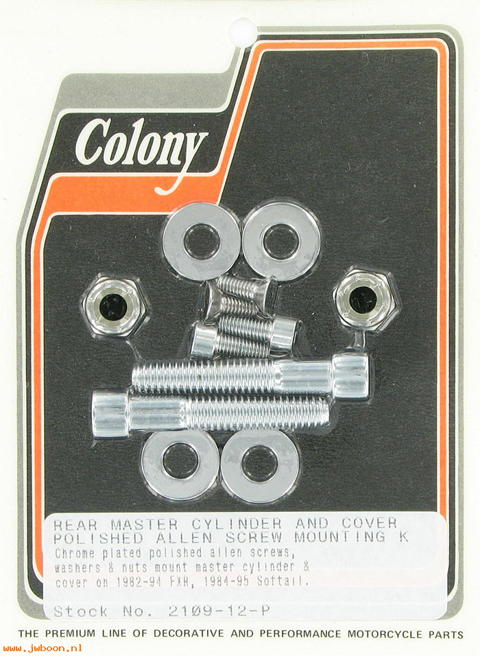 C 2109-12-P (): Rear master cylinder screws, polished Allen-FXR 82-94. FXST 84-95