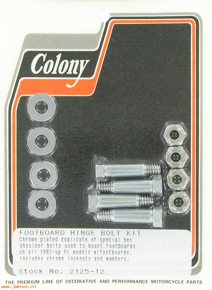 C 2125-12 (50635-82): Footboard hinge bolt kit - Big Twins late'82-'96, in stock