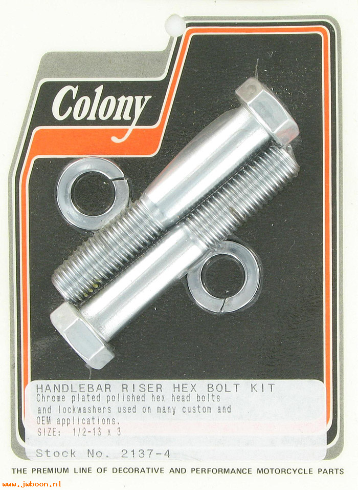 C 2137-4 (): Handlebar riser bolts 1/2"-13 x 3", Allen, in stock
