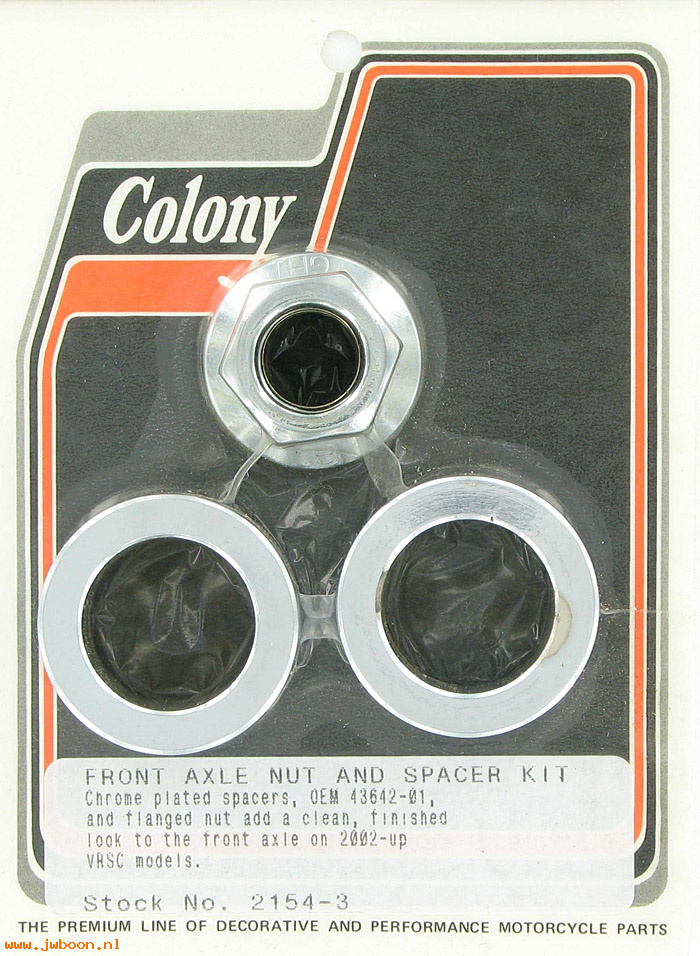 C 2154-3 (43642-01): Front axle nut and spacer kit - V-rod '02-'07, in stock