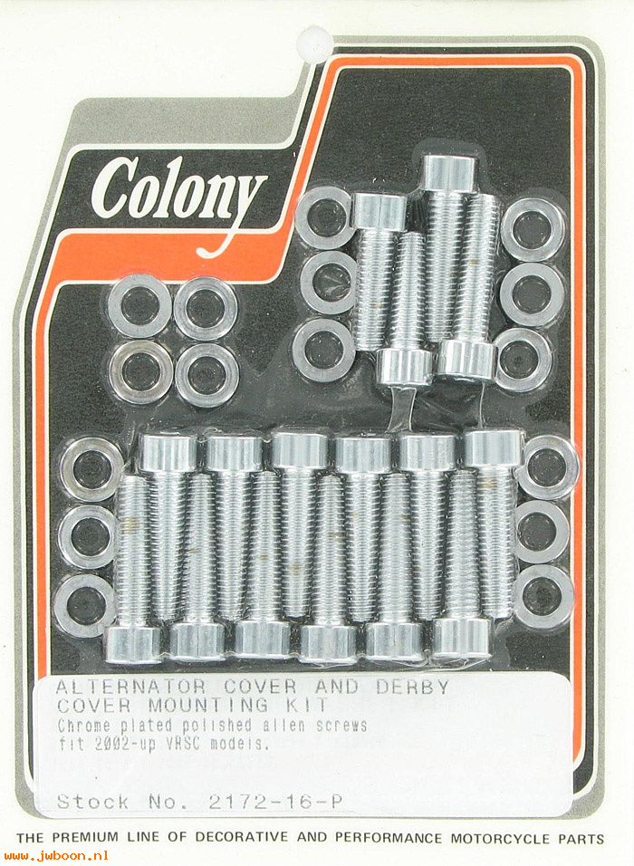 C 2172-16-P (): Alternator cover & derby cover mtg. kit - pol.Allen screws- V-rod