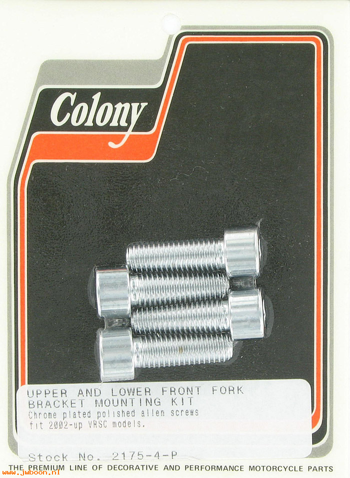 C 2175-4-P (): Upper & lower front fork bracket mtg.kit, pol. Allen screws,V-rod