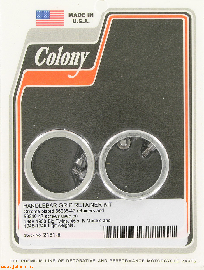 C 2181-6 (56235-47 / 56240-47): Handlebar grip retainers&screws, 750cc,Big Twins.K-model,in stock