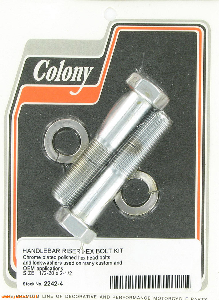 C 2242-4 (): Handlebar riser hex bolt kit - 1/2"-20 x 2 1/2", in stock