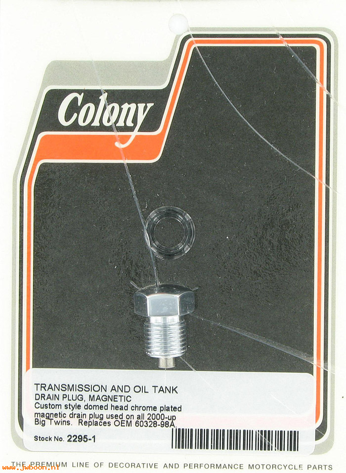 C 2295-1 (60328-98A): Custom dome transm & oil tank drain plug, magnetic-BT.Buell.XLs