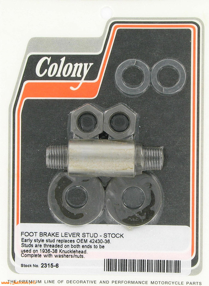 C 2315-6 (42430-36 / 2960-36): Foot brake lever stud - Big Twins UL, EL '36-'38, in stock