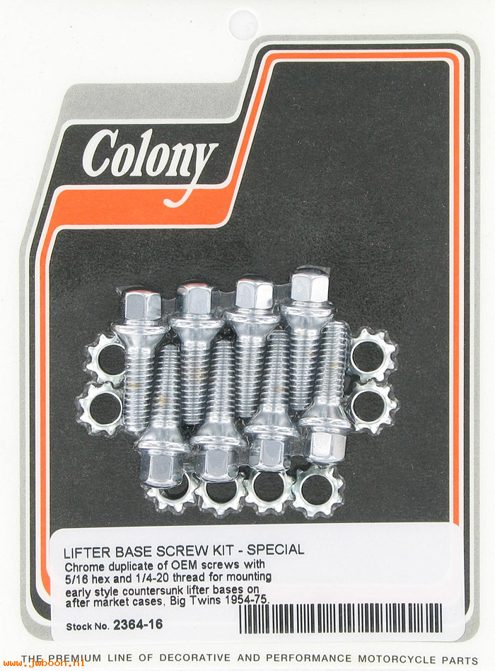 C 2364-16 (18660-53): Lifter base screw kit - 5/16" hex, 1/4"-20 thread-Big Twins 54-75
