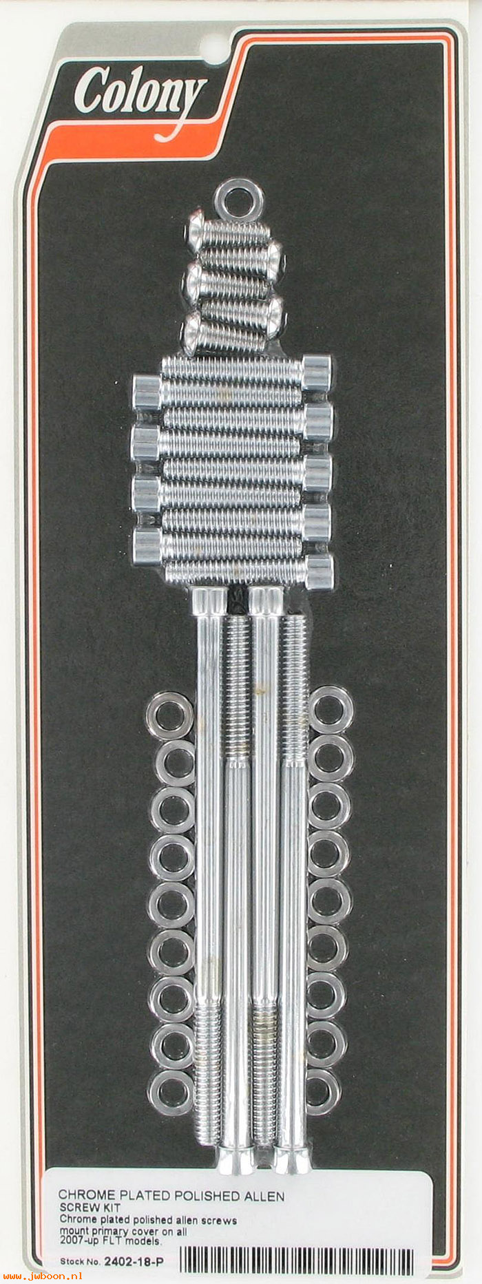 C 2402-18-P (): Primary cover screw kit  -  polished Allen, in stock - FLT '07-