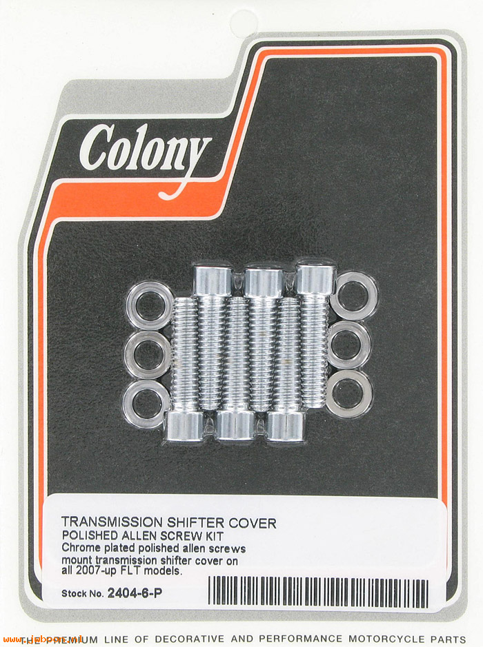 C 2404-6-P (): Transmission shifter cover screw kit - polished Allen - FLT '07-