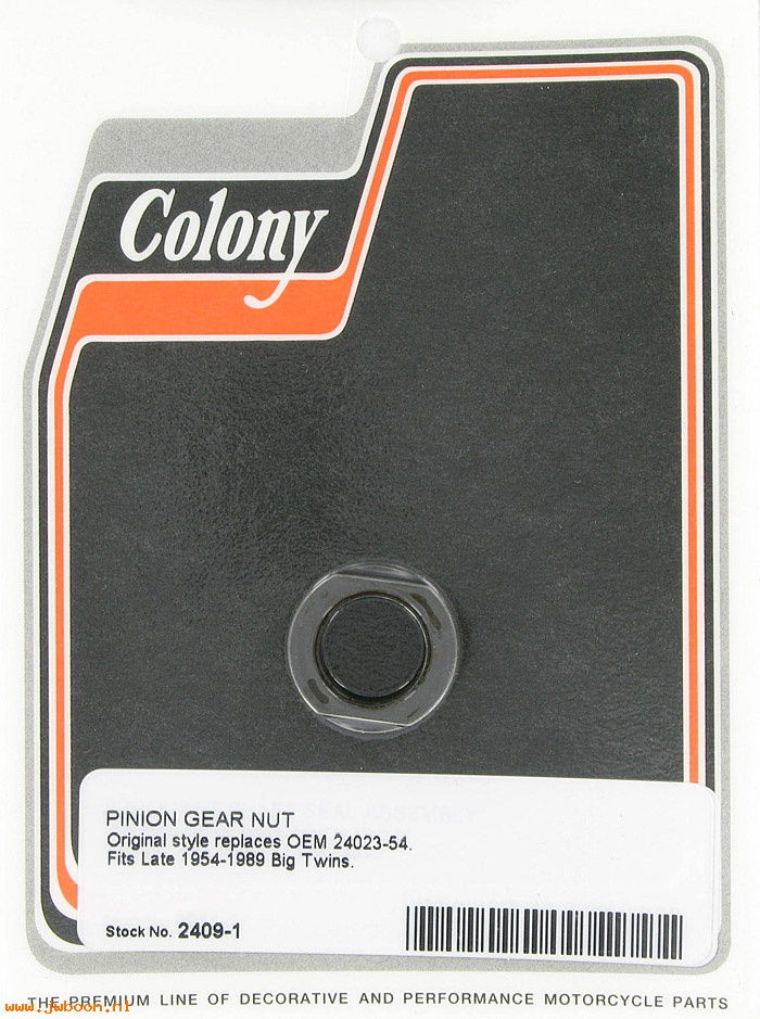 C 2409-1 (24023-54): Pinion gear nut - Big Twins '54-'90, in stock, Colony