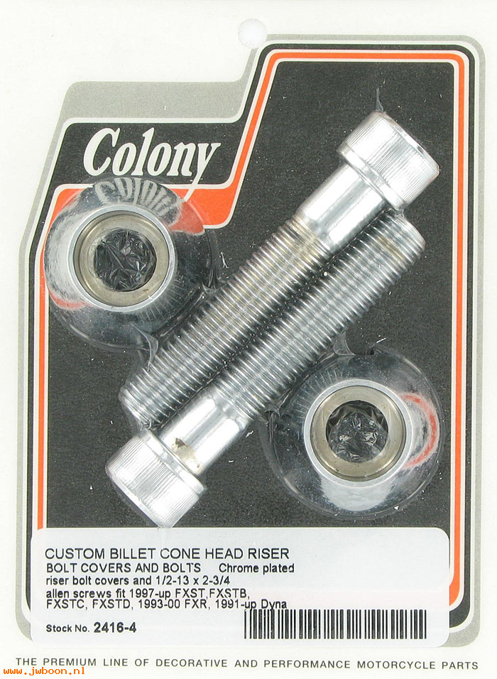 C 2416-4 (): Custom billet cone head riser bolts&covers-FXR 93-00. FXST, FXD