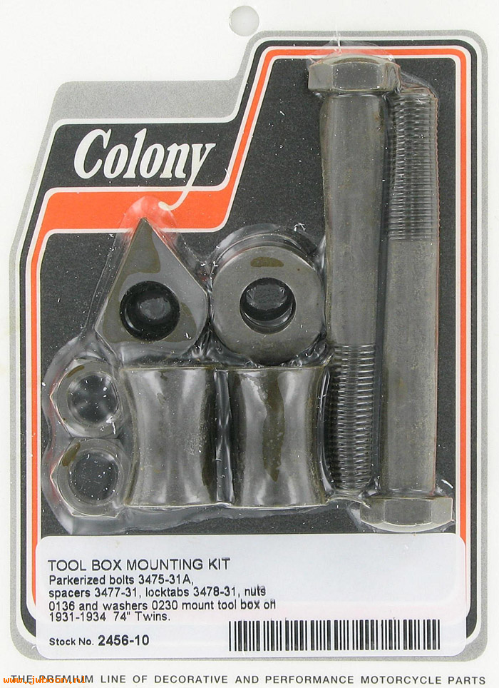 C 2456-10 ( 3475-31A / 3477-31): Tool box mounting kit - Flathead VL '31-'34, in stock, Colony