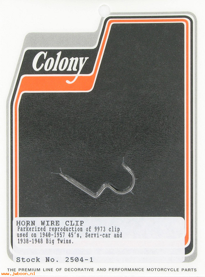 C 2504-1 (    9973 / 4703-38A): Horn wire clip - 750cc '40-'57. UL,EL,FL 38-48.XA 1942, in stock
