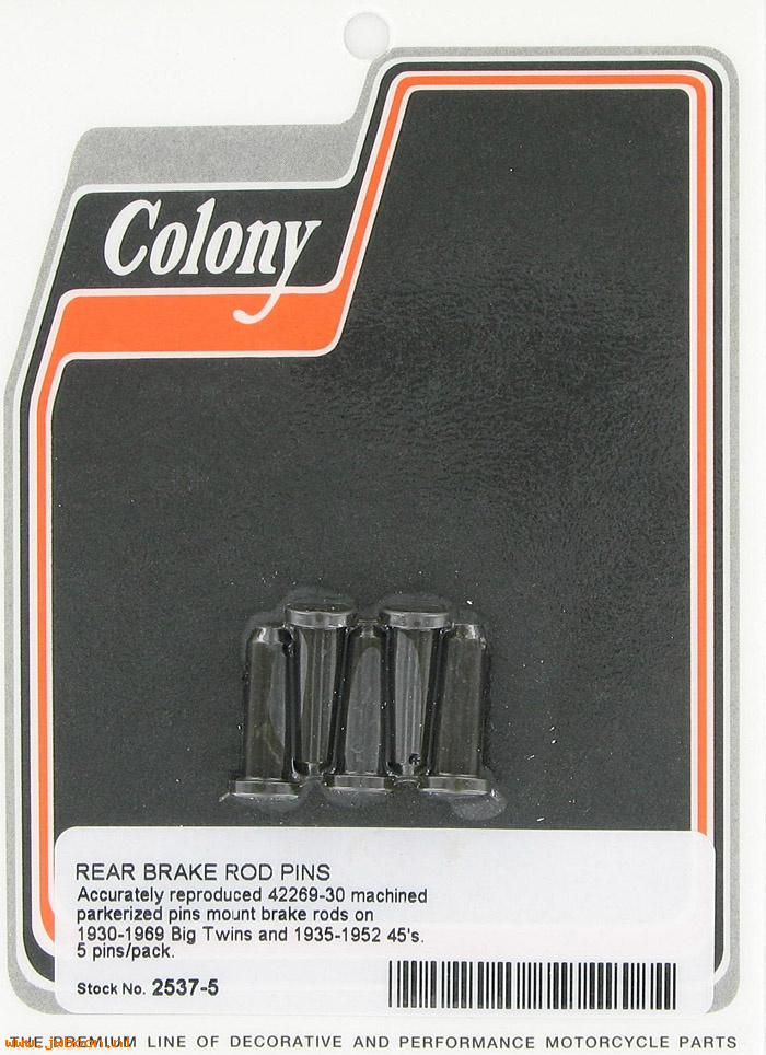 C 2537-5 (42269-30 / 2423-30): Rear brake rod pins (5) - Flathead,Liberator,Big Twins, in stock
