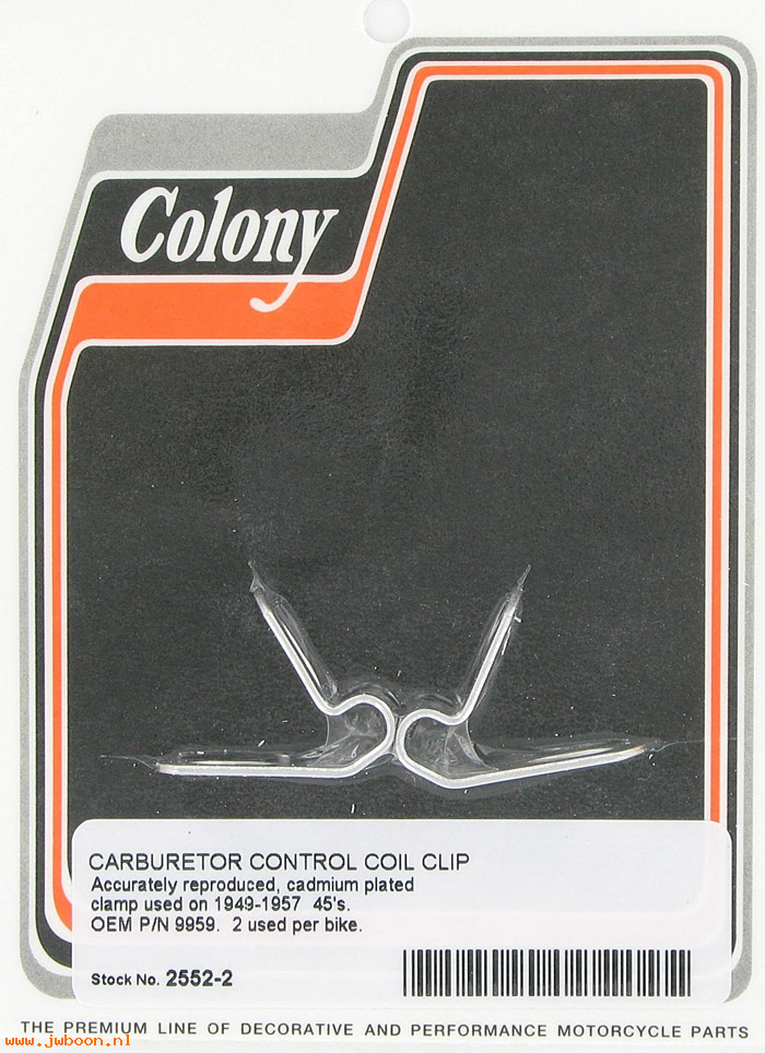 C 2552-2 (56616-49 / 9959): Carburetor control coil clips (2) - 750cc 49-57; 61-64 timer wire