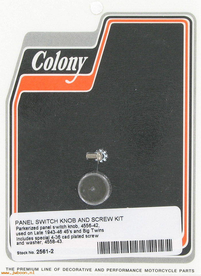C 2561-2 (71610-42 / 4556-42): Panel switch knob & screw kit - 750cc, Big Twins L43-46, in stock