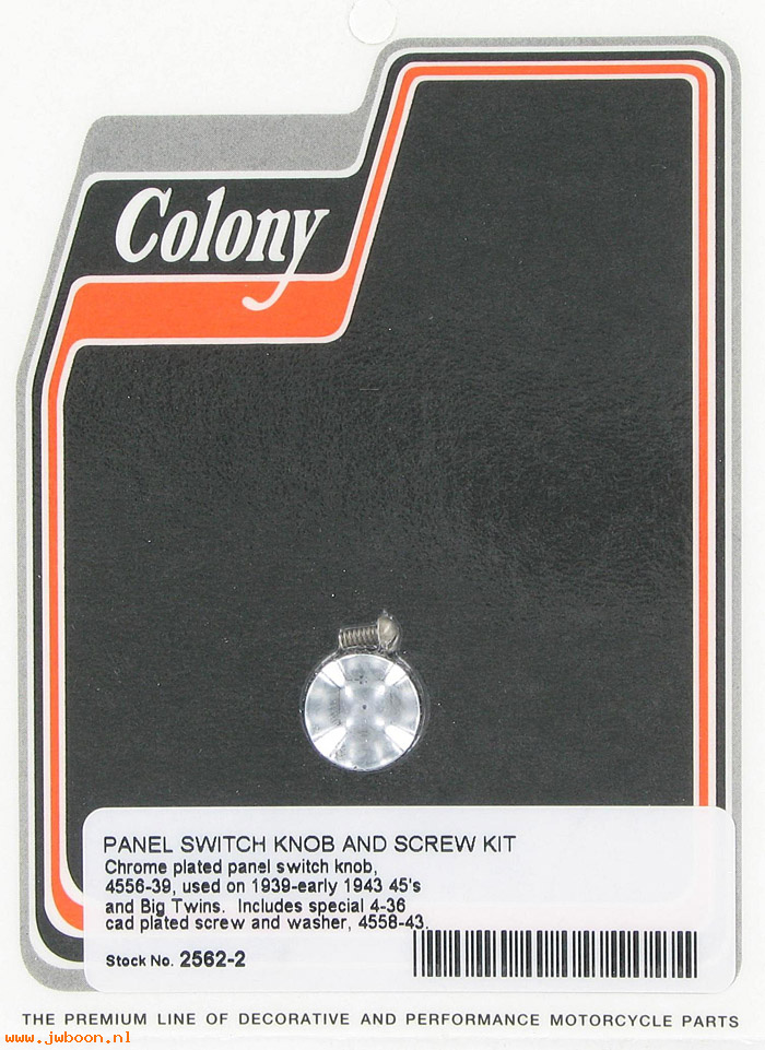 C 2562-2 (71610-42 / 4556-39): Panel switch knob & screw kit - 750cc, Big Twins 39-L43, in stock