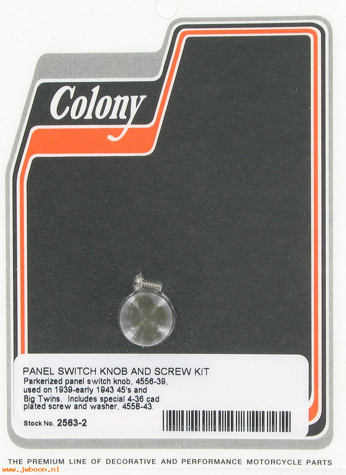 C 2563-2 (71610-42 / 4556-39): Panel switch knob & screw kit - 750cc, Big Twins 39-L43, in stock
