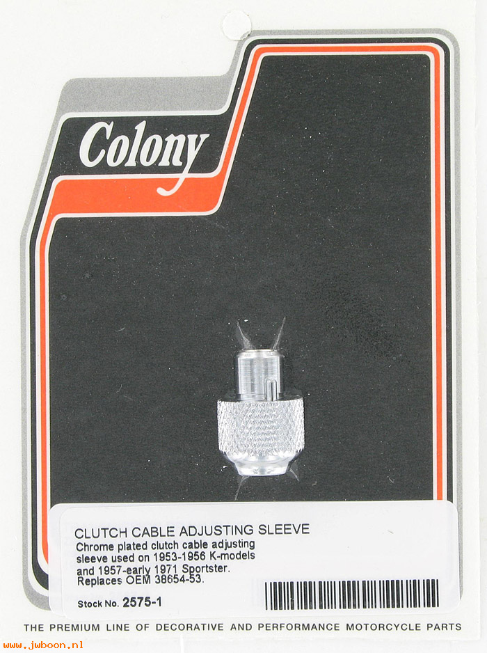 C 2575-1 (38654-53): Clutch cable adjusting sleeve - K,KH,XL '53-early'71. XLR,XR 750