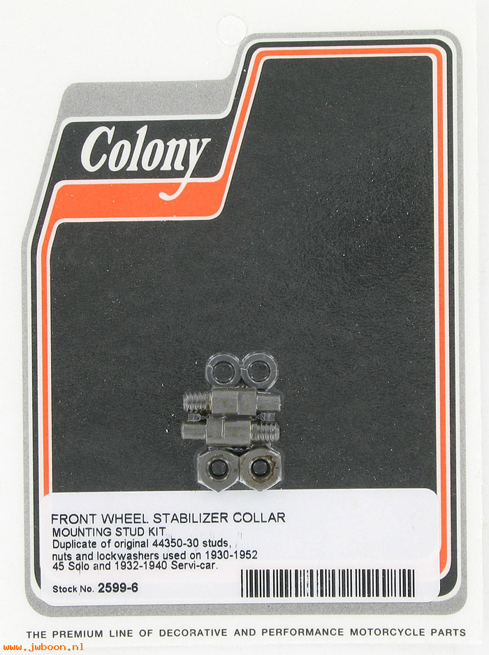 C 2599-6 (44350-30 / 4122-30): Studs&nuts kit,stabilizer collar-750cc 30-52. Servi-car 32-40. XA