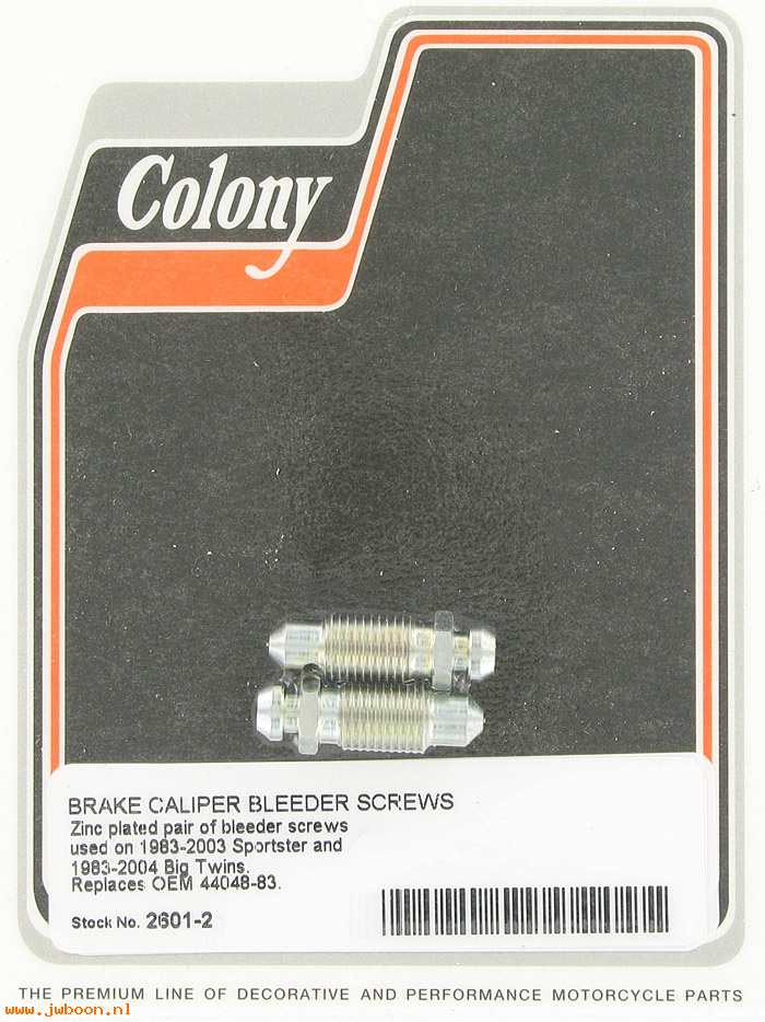 C 2601-2 (44048-83): Brake caliper bleeder screws (2) - XL 83-03. Big Twins 83-04