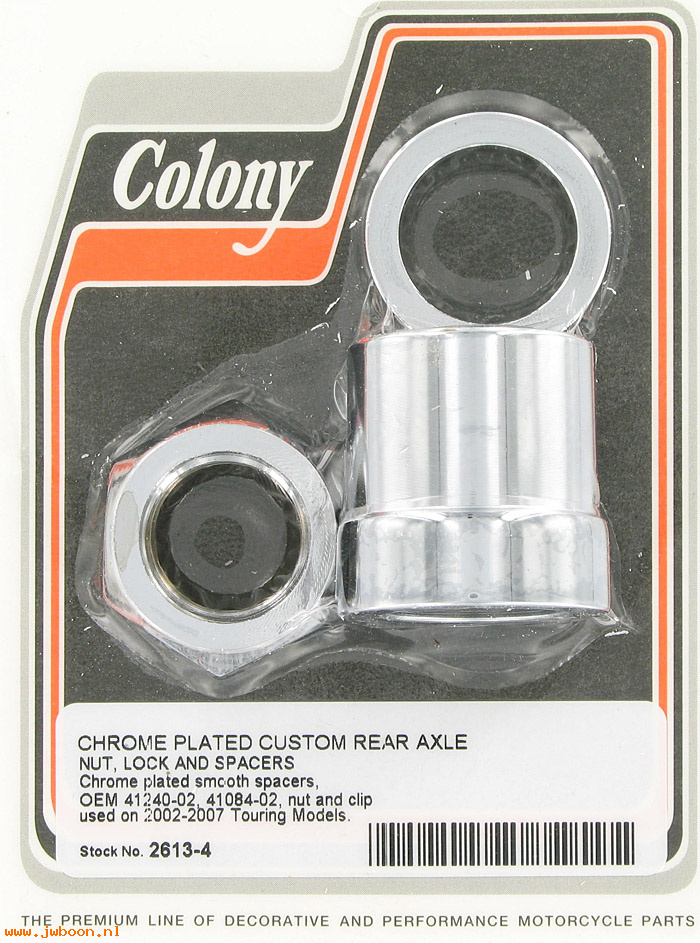 C 2613-4 (41240-02 / 41084-02): Rear axle nut and spacer kit - Touring models '02-'07, in stock