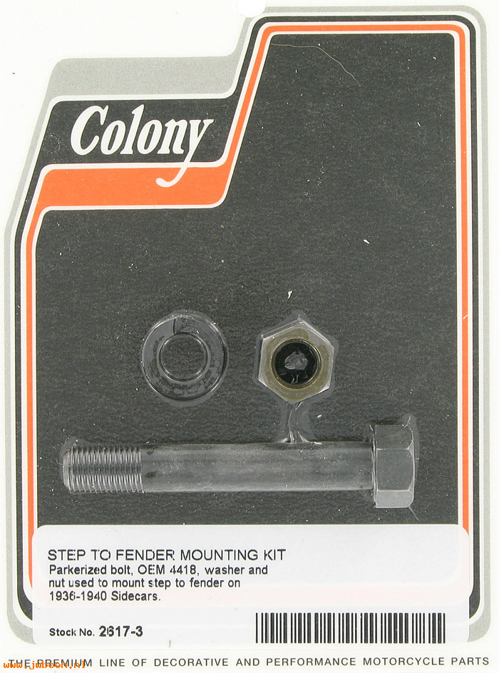 C 2617-3 (    4418 / 6472-36): Sidecar step to fender mounting kit - Sidecars '36-'40, in stock