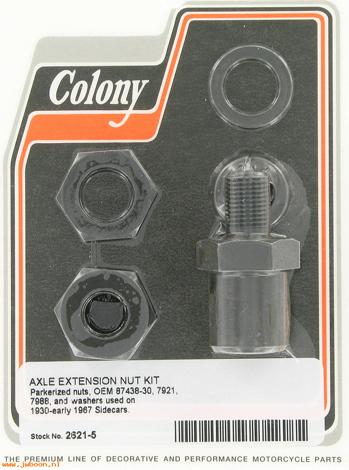 C 2621-5 (87438-30 / 6157-30): Sidecar axle extension nut kit - Big Twins Sidecar '30-early'67
