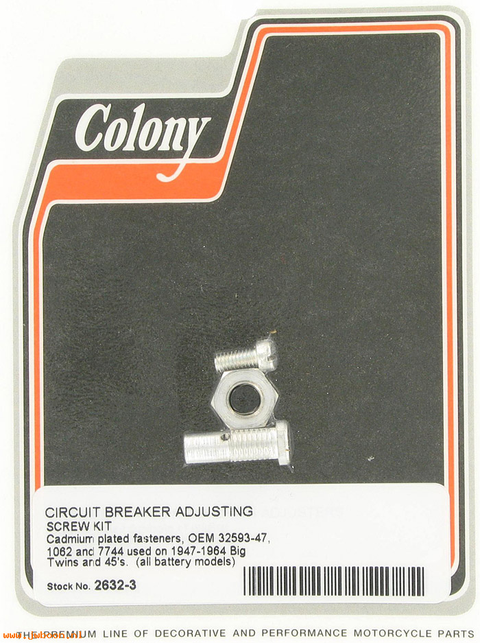 C 2632-3 (32593-47 / 1578-47): Circuit breaker adjusting screws - All models '47-'64, in stock