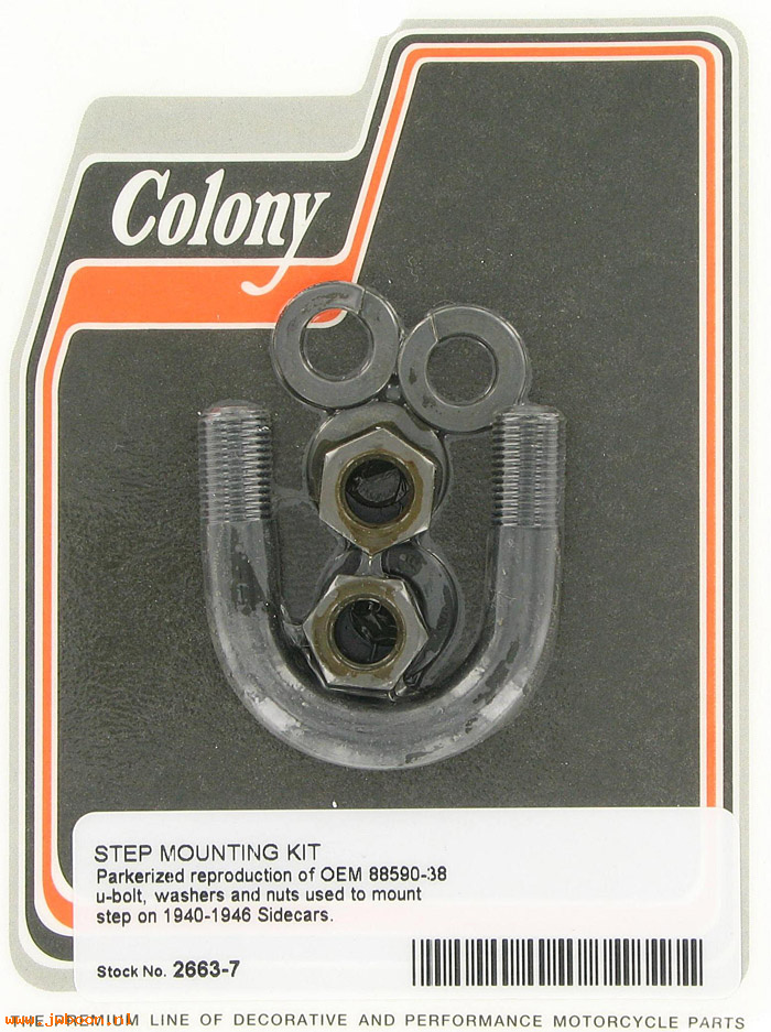 C 2663-7 (88590-38 / 6473-38): U-bolt with nuts - sidecar step '38-'46, in stock, Colony