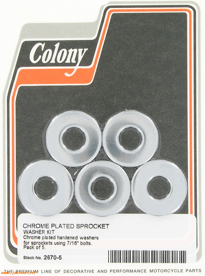 C 2670-5 (): Sprocket bolt washer kit, 7/16" bolts, in stock, Colony
