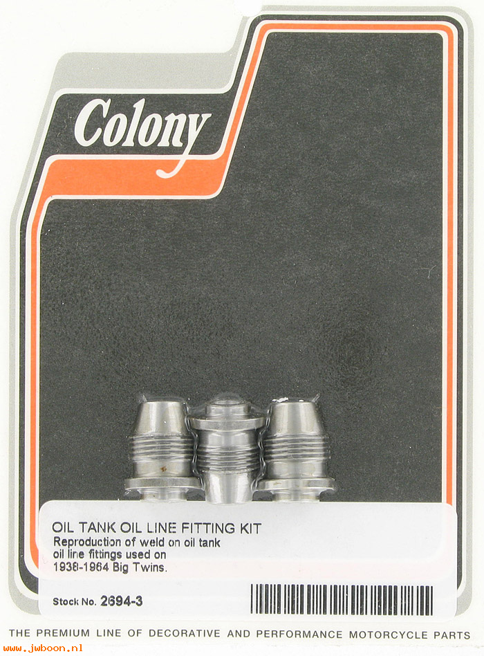 C 2694-3 (): Oil tank oil line fitting kit - Big Twins '38-'64, in stock