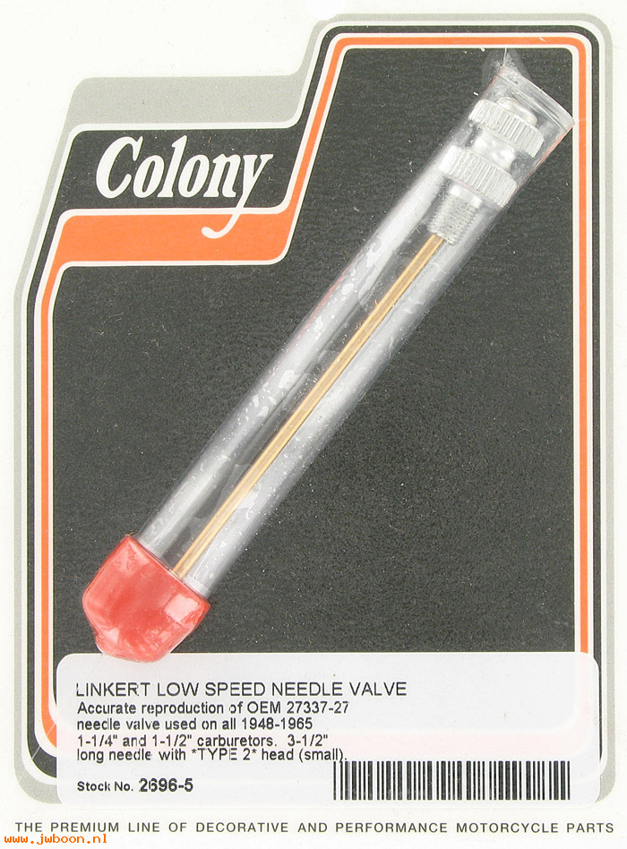 C 2696-5 (27337-27 / 1261-27A): Low speed needle valve cpt. small screw - Linkert 1-1/4", 1-1/2"