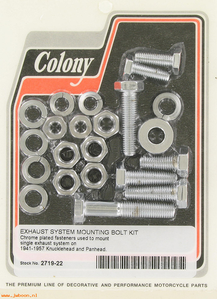 C 2719-22 (): Exhaust mounting bolt kit - Big Twins '41-'57, in stock