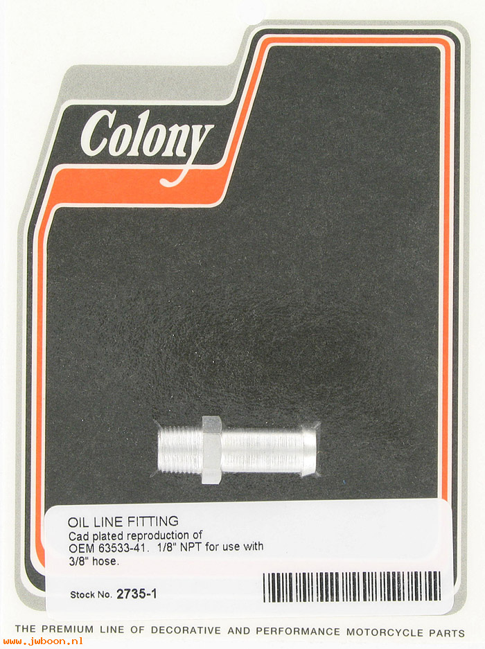 C 2735-1 (63533-41 / 3577-41): Oil line fitting, 1/8" NPT, for use with 3/8" hose-FL 65-84.XL.FX