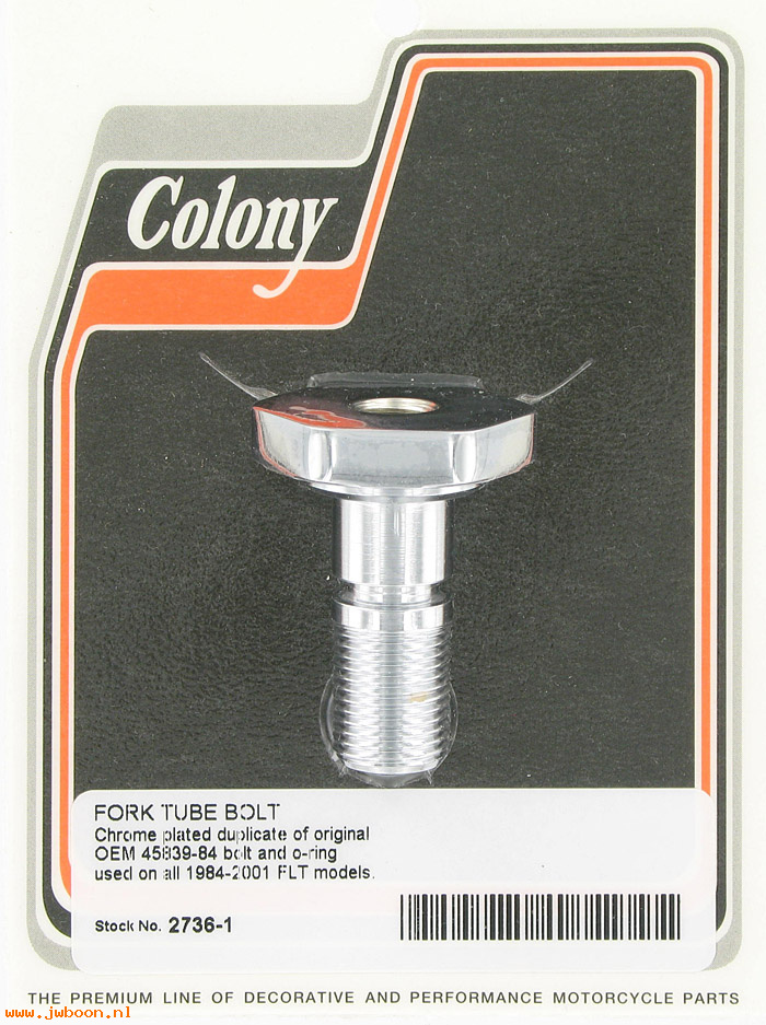 C 2736-1 (45839-84): Fork tube bolt - FLT '84-'01, in stock, Colony