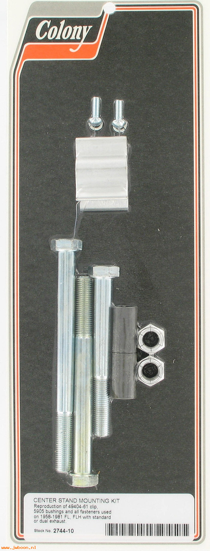 C 2744-10 (49401-61 / 5905): Center stand mounting kit - Big Twins FL '58-'81, in stock