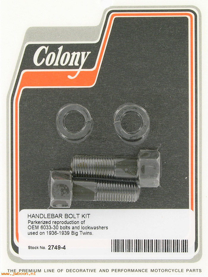 C 2749-4 ( 6033-30): Handlebar bolt kit - machined - Big Twins UL,EL 36-39, in stock
