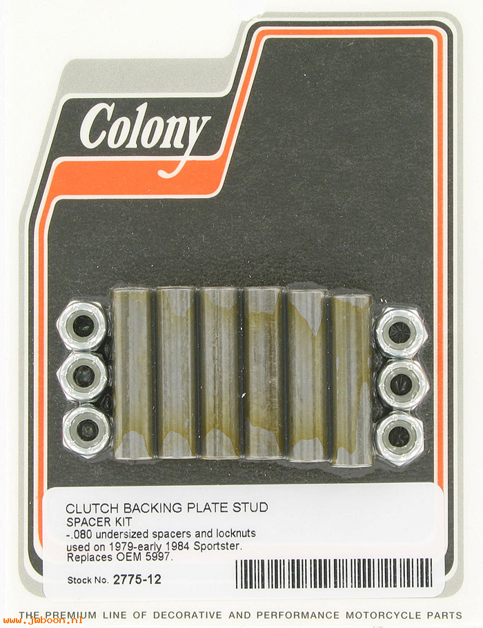 C 2775-12 (    5997): Spacer kit, clutch back plate - Iron XL L74-e84. XLCR, in stock