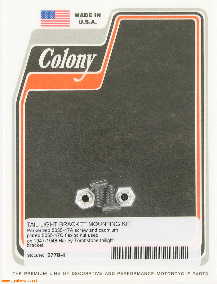 C 2778-4 (68151-47 / 68152-47): Taillight license plate bracket mtg screw kit '47-'48, in stock