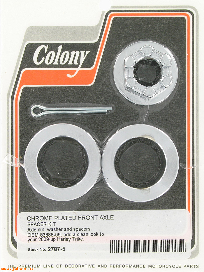 C 2787-5 (83888-09): Spacers and nut kit, front wheel - Trike, FLHTCUTG, in stock