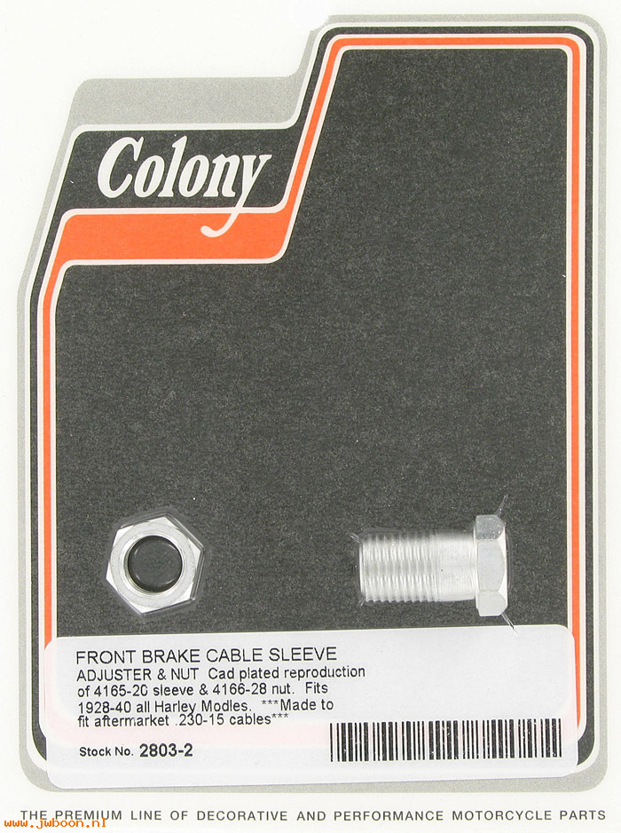 C 2803-2 (38674-28 / 4165-28): Front brake cable adjusting screw and nut, for .230 x 15 cables