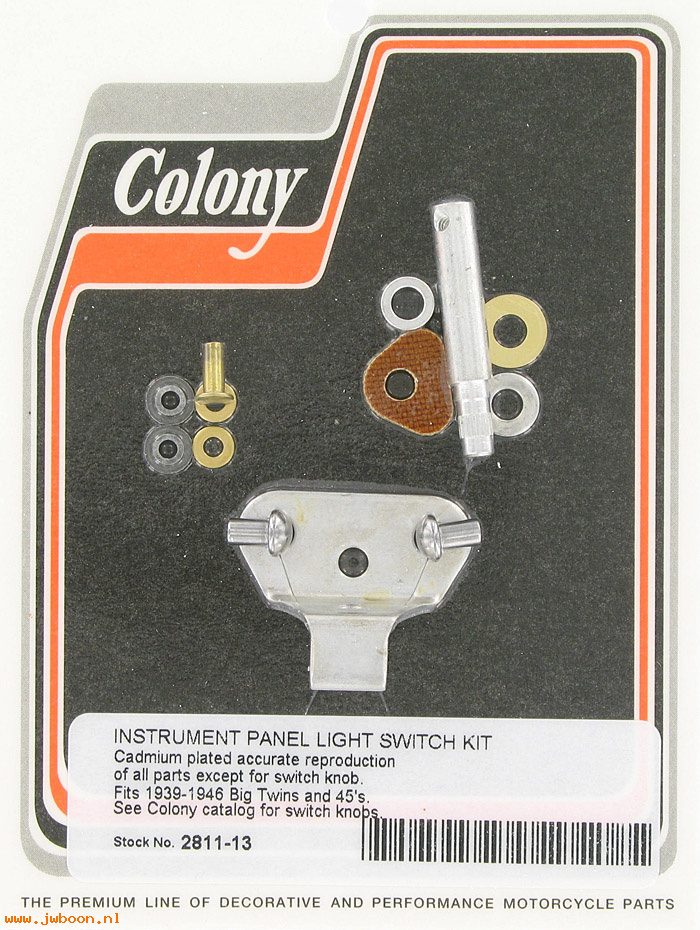 C 2811-13 ( 4550-39 / 71600-39): Instrument panel light switch kit - UL,EL,FL,WL,WLA,WLC '39-'46