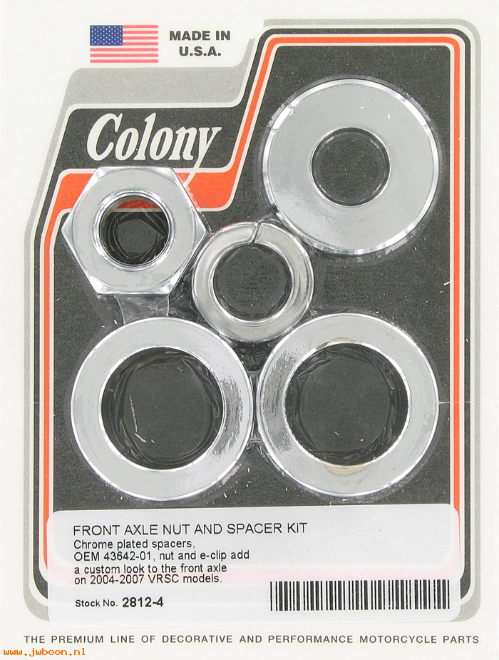 C 2812-4 (43642-01): Front axle nut and spacer kit - V-rod '02-'07
