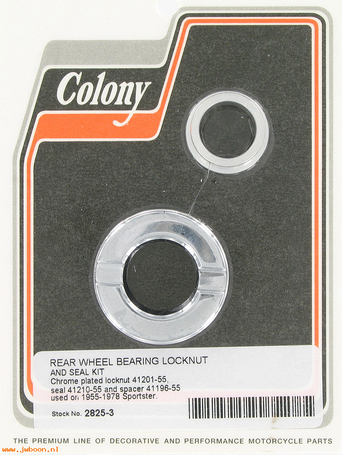 C 2825-3 (41201-55 / 41196-55): Rear wheel bearing locknut and seal kit - KH, Sporty XL '55-'78
