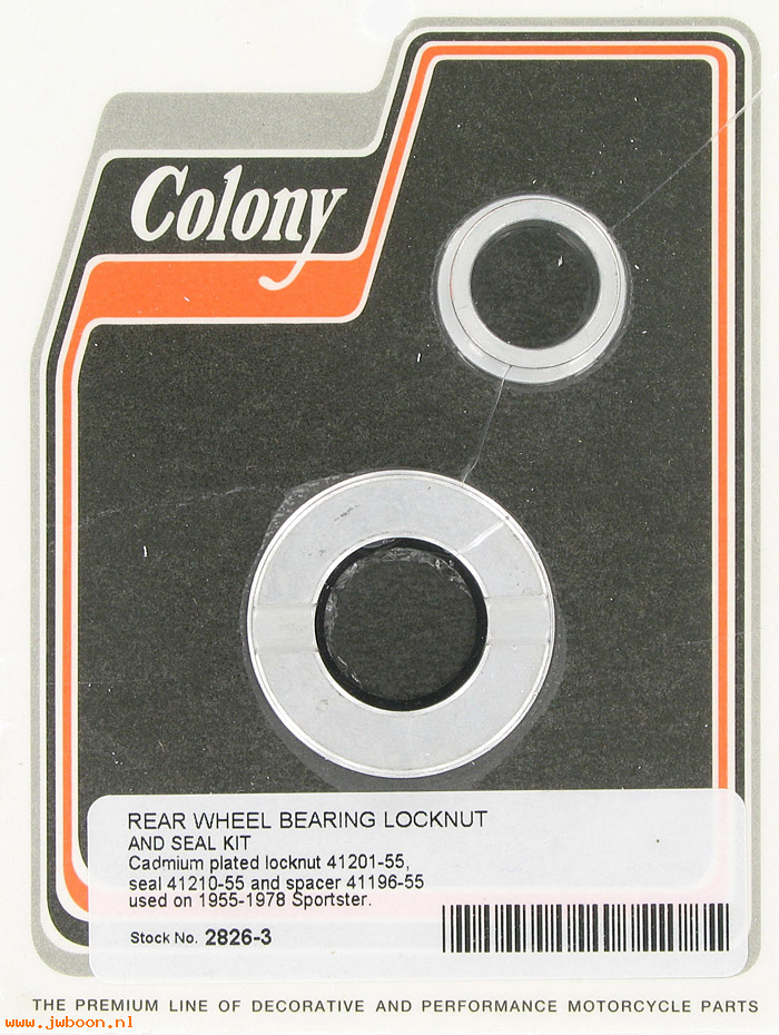 C 2826-3 (41201-55 / 41196-55): Rear wheel bearing locknut and seal kit - KH, Sporty XL '55-'78